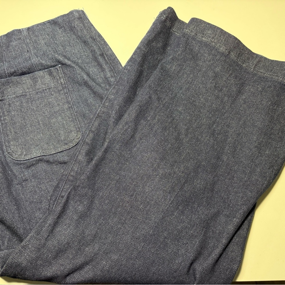 SPANX Dark Blue Cropped Wide Leg Jeans - Picture 3 of 6